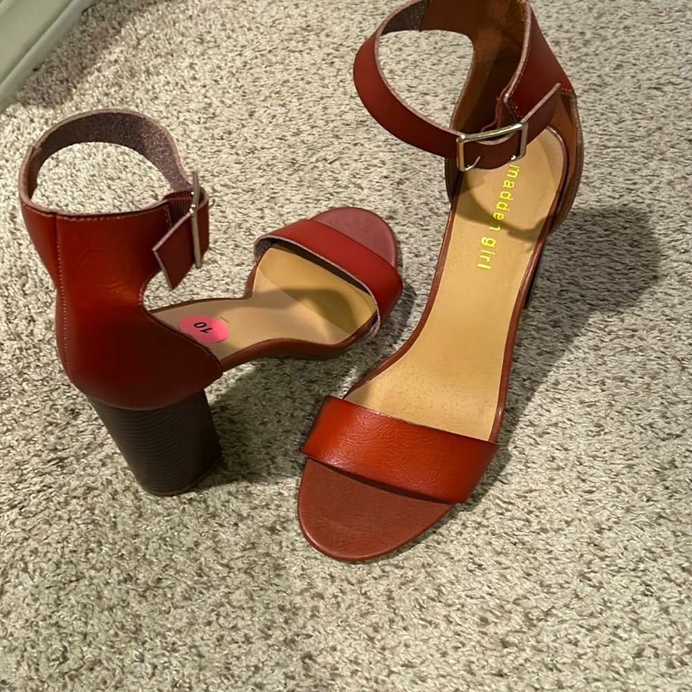 Brand new. Never worn. Madden Girl heels.